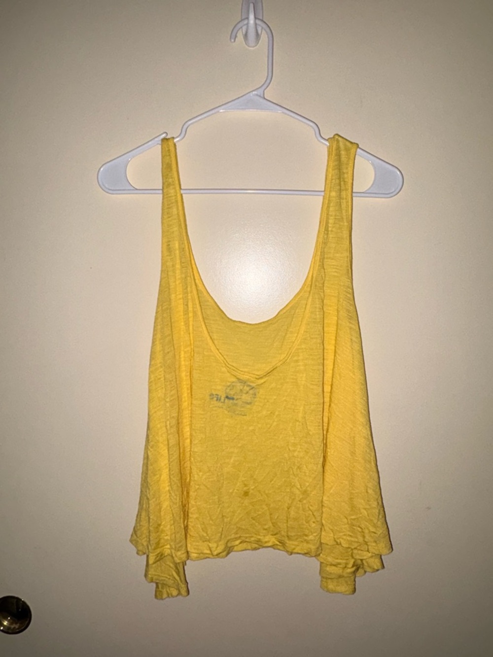 Blue Life Yellow Scoop Neck Flowy Tank